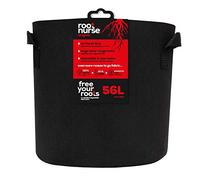 Root Nurse Black Fabric Pot - Breathable Plant Grow Bag with Handles for Hydroponics, Soil & Coco - Air Pruning Fabric Planter for Stronger Roots - 56L