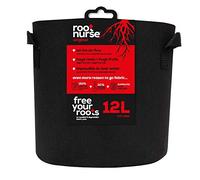 Root Nurse Black Fabric Pot - Breathable Plant Grow Bag with Handles for Hydroponics, Soil & Coco - Air Pruning Fabric Planter for Stronger Roots - 12L