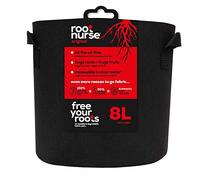 Root Nurse Black Fabric Pot - Breathable Plant Grow Bag with Handles for Hydroponics, Soil & Coco - Air Pruning Fabric Planter for Stronger Roots - 8L