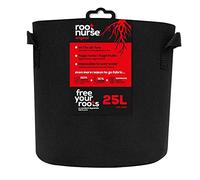 Root Nurse Black Fabric Pot - Breathable Plant Grow Bag with Handles for Hydroponics, Soil & Coco - Air Pruning Fabric Planter for Stronger Roots - 25L