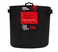 Root Nurse Black Fabric Pot - Breathable Plant Grow Bag with Handles for Hydroponics, Soil & Coco - Air Pruning Fabric Planter for Stronger Roots - 36L