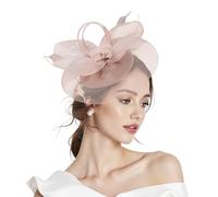 Root Pink Fascinators for Women, Root Pink Fascinator for Weddings, 2-in-1 Headband Hat with Clip, Elegant Hair Accessories for Mother of the Bride & Guest Outfits, Royal Ascot Ladies Day & Tea Party