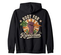 Root Revolution Funny Gardening Retro Backyard Farming Zip Hoodie