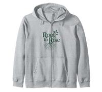 Root to Rise Inspirational Growth Quote Vintage Zip Hoodie