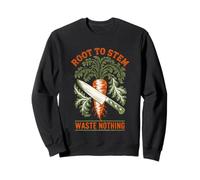 Root To Stem Waste Nothing Chef Knife Carrot Linocut Sweatshirt