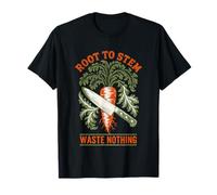 Root to Stem Waste Nothing Chef Knife Carrot Linocut T-Shirt