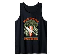 Root to Stem Waste Nothing Chef Knife Carrot Linocut Tank Top