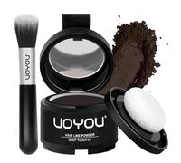 Root Touch Up Powder, Instantly Conceals Hair Loss & Gray Roots, Water & Sweat Resistant, Men & Women's Thinning Hair Solution, Includes Brush (Dark Brown)
