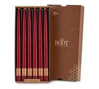 Root Unscented Hand Dipped Taper Candles, 12-Inch Tall, Box of 12, Garnet