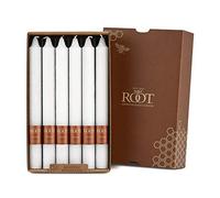 Root Unscented Timberline Arista Dinner Candles, 9-Inch Tall, Box of 12, White