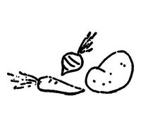 'Root Vegetables' Rubber Stamp - Unmounted Design for Crafting & Scrapbooking, A8 (RS00037583)