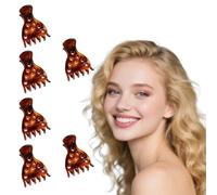Root Volume Clips for Curly Hair, Hair Root Lift Claw Clips for Thick & Thin Hair, Curl Keeper for Voluminous Curls (Amber*6)