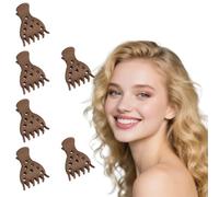 Root Volume Clips for Curly Hair, Hair Root Lift Claw Clips for Thick & Thin Hair, Curl Keeper for Voluminous Curls (Brown*6)