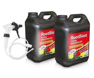 Rootblast - Total Weedkiller - 2 x 2.5L Ready To Use with Long hose trigger - Kills Weeds & Roots - Biodegradable in Soil - Non-selective Weedkiller