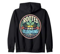 Rooted Blooming Plant Nature Retro Zip Hoodie
