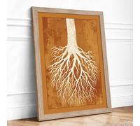 Rooted Foundation Botanical Framed Wall Art Print A3 (42×29.7cm) Oak, Wall Decor for Living Room, Bedroom, Office & Home, Ready to Hang, Art Gift