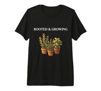 Rooted Growing Herb Garden Cottagecore Botanical Premium T-Shirt