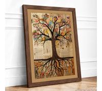 Rooted Growth Botanical Framed Wall Art Print A4 (29.7×21cm) Walnut, Wall Decor for Living Room, Bedroom, Office & Home, Ready to Hang, Art Gift