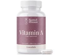 Rooted Human Vitamin A 5000 IU Retinol Acetate, 120 Capsules | 1500mcg preformed retinol for the maintenance of normal vision and skin, and normal immune function.