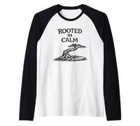 Rooted in Calm Bonsai Tree Grower Gardening Zen Shirt Raglan Baseball Tee
