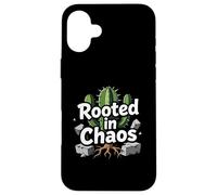 Rooted in Chaos Funny Cactus Gardener Graphic Case for iPhone 16 Plus