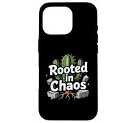 Rooted in Chaos Funny Cactus Gardener Graphic Case for iPhone 16 Pro