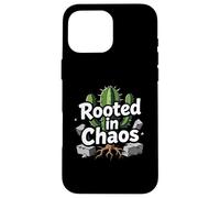 Rooted in Chaos Funny Cactus Gardener Graphic Case for iPhone 16 Pro Max
