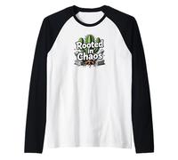 Rooted in Chaos Funny Cactus Gardener Graphic Raglan Baseball Tee