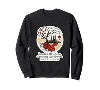 Rooted in China, Growing Worldwide: Stylized Tree Design Sweatshirt