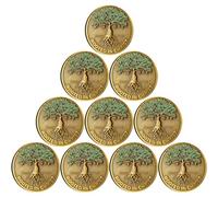 Rooted in Christ Challenge Coin Antique Gold Color Christian Lucky Coin Bible Verse Medallion Pocket Hug Token (Pack of 10)