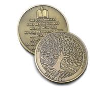 Rooted in Christ Challenge Coin - The Lord is My Rock, My Fortress, My Deliverer Coin