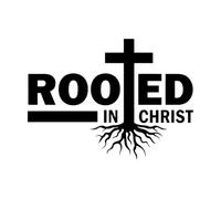 Rooted in Christ Christian Bible Verse Engraving Stickers 36x49.2cm Tattoo Culture Black
