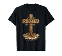 Rooted in Christ: Christian Cross T-Shirt
