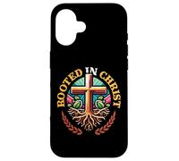 Rooted In Christ Christian Cross With Roots Christianity Case for iPhone 16