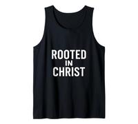 Rooted in Christ. Christian Faith Quote. Tank Top