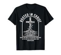 Rooted in Christ Christian God Jesus Faith Religious Mens T-Shirt