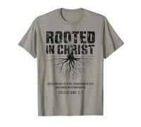 Rooted in Christ Christian Grunge Bible Verse Colossians T-Shirt
