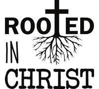 Rooted in Christ Christian Religious Vinyl Decal Sticker for Car/Window/Wall (White Gloss)