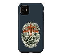 Rooted in Christ Colossians 2:7 Christian Faith Cross Tree Case for iPhone 11