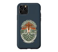 Rooted in Christ Colossians 2:7 Christian Faith Cross Tree Case for iPhone 11 Pro