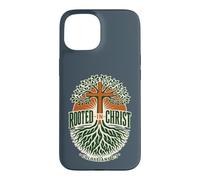 Rooted in Christ Colossians 2:7 Christian Faith Cross Tree Case for iPhone 15