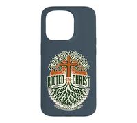 Rooted in Christ Colossians 2:7 Christian Faith Cross Tree Case for iPhone 15 Pro