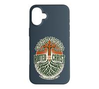 Rooted in Christ Colossians 2:7 Christian Faith Cross Tree Case for iPhone 16 Plus