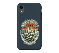 Rooted in Christ Colossians 2:7 Christian Faith Cross Tree Case for iPhone XR