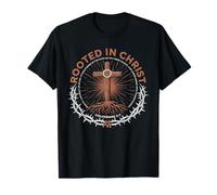 Rooted In Christ Colossians 2 7 Faith Christian Apparel T-Shirt