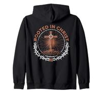 Rooted In Christ Colossians 2 7 Faith Christian Apparel Zip Hoodie