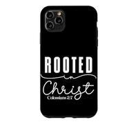 Rooted in Christ Colossians 2:7 Modern Typography Design Case for iPhone 11 Pro Max