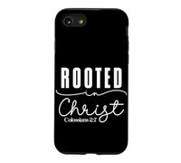 Rooted in Christ Colossians 2:7 Modern Typography Design Case for iPhone SE (2020) / 7/8