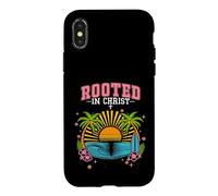Rooted In Christ Cool Summer Beach Christian Bible Verse Case for iPhone X/XS