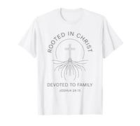 Rooted in Christ Devoted to Family Joshua 24 15 T-Shirt